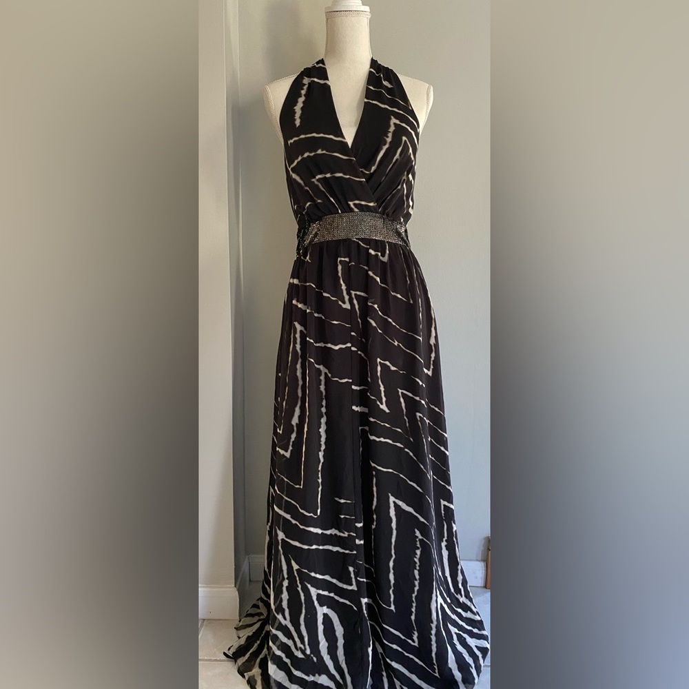 Express | Long Halter Top Gown | Sequin Details | Sz M